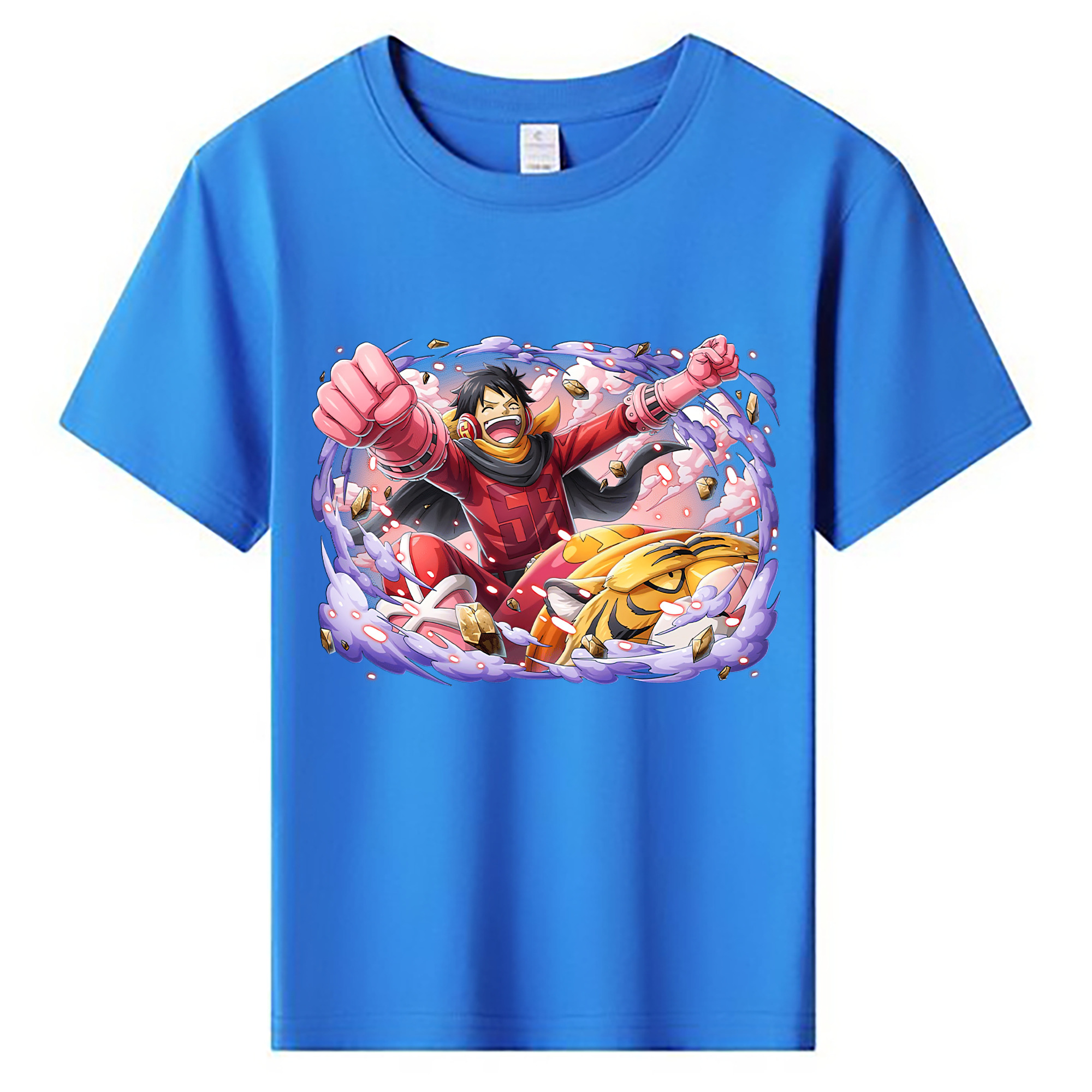 ワンピース モンキー・D・ルフィ ONE PIECE Monkey D. Luffy 綿100％キッズTシャツ（フロントプリント）